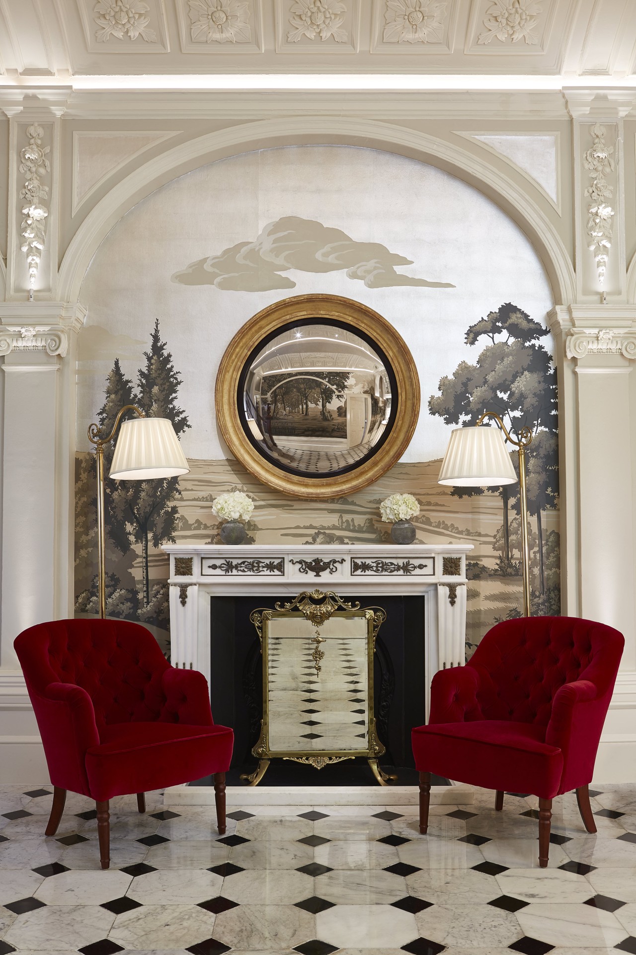 The Goring_refurbished Front Hall_Fireplace_March 2015_Med res